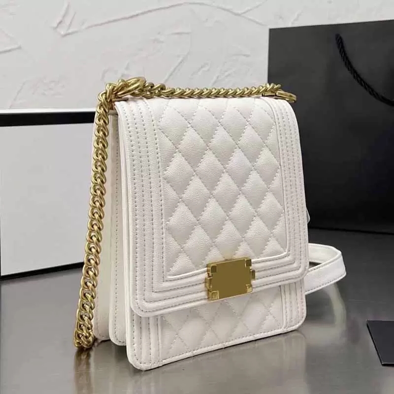 Ladies Glitter boy Crossbody Designer Bags Solid Color Genuine Leather Classic Handbag Diamond Quilting Shoulder Bag Flap Mini Multi-color Chains Wo