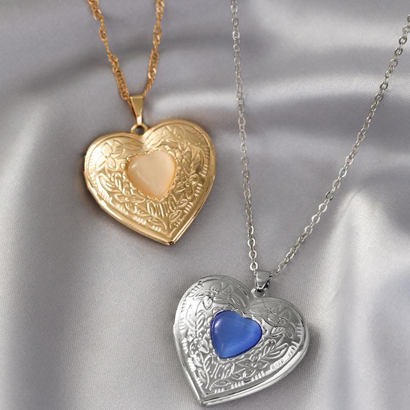 

Pendant Necklaces Love Open Box Necklace For Women Simple Light Luxury Natural Stone Gift Party Jewelry Wholesale Direct SalesPendant