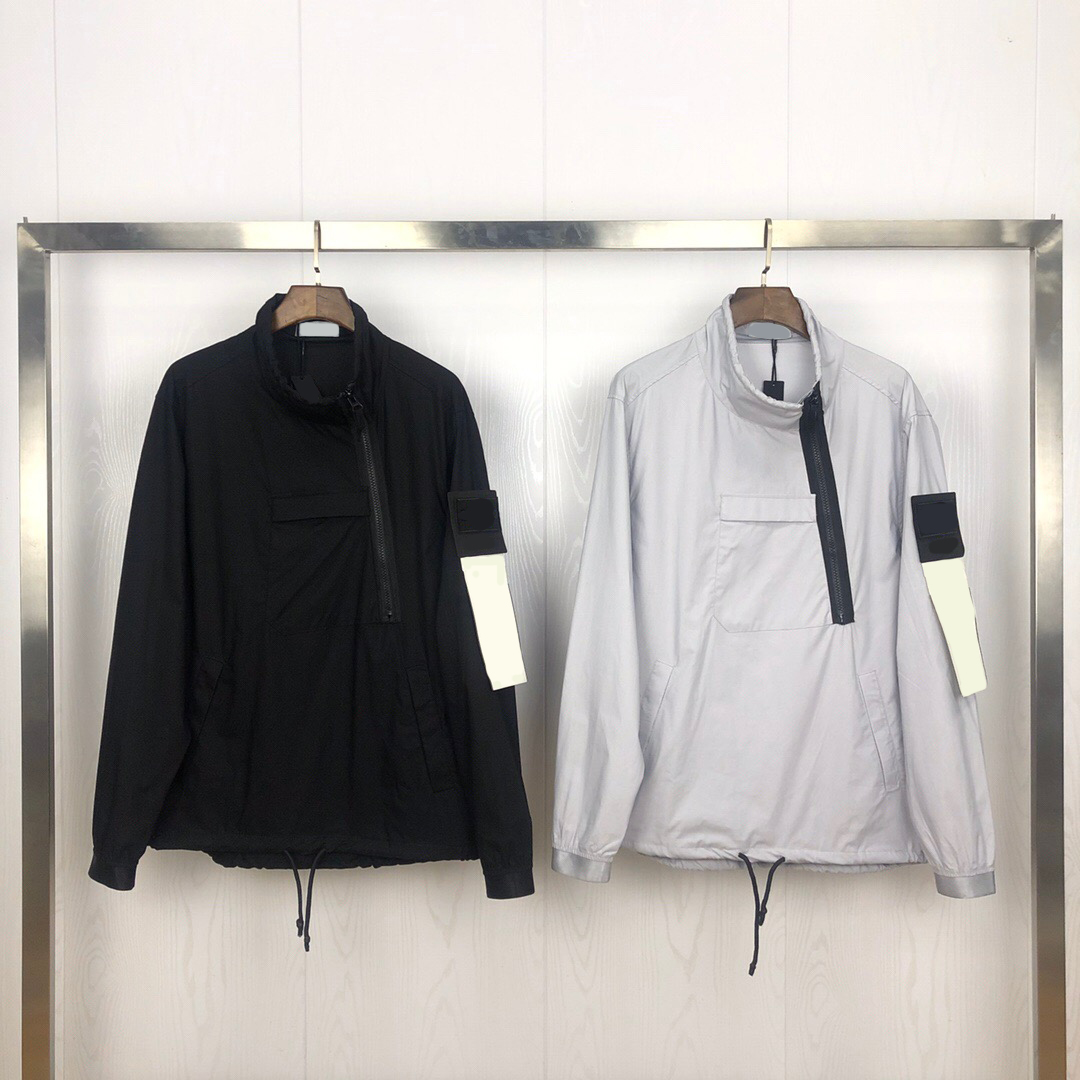 

topstoney designer Men's Jackets island metal tooling washed half zip jacket casual fashion trendy stone top, Supplement (not shipped separately)