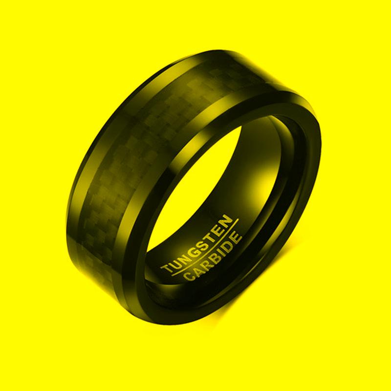 

Cluster Rings Hip Hop Rock Black Tungsten Material Round Finger Ring For Men Casual Jewelry Size 7-12 Drop