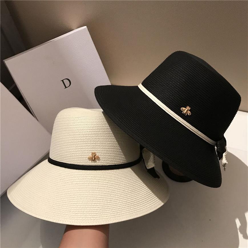 

Collapsible Holiday Beach Hats 2021 men women Sun Hat Womens Wide Brim Hats Tide 2 Colors Fisherman Hats Wide Brim Hat high qu260g, Black