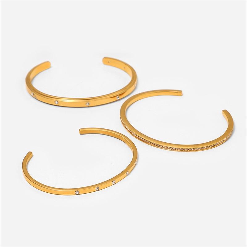 

Bangle Stainless Steel Bracelet Round Glossy Unisex Open Ring Fashion BraceletBangle