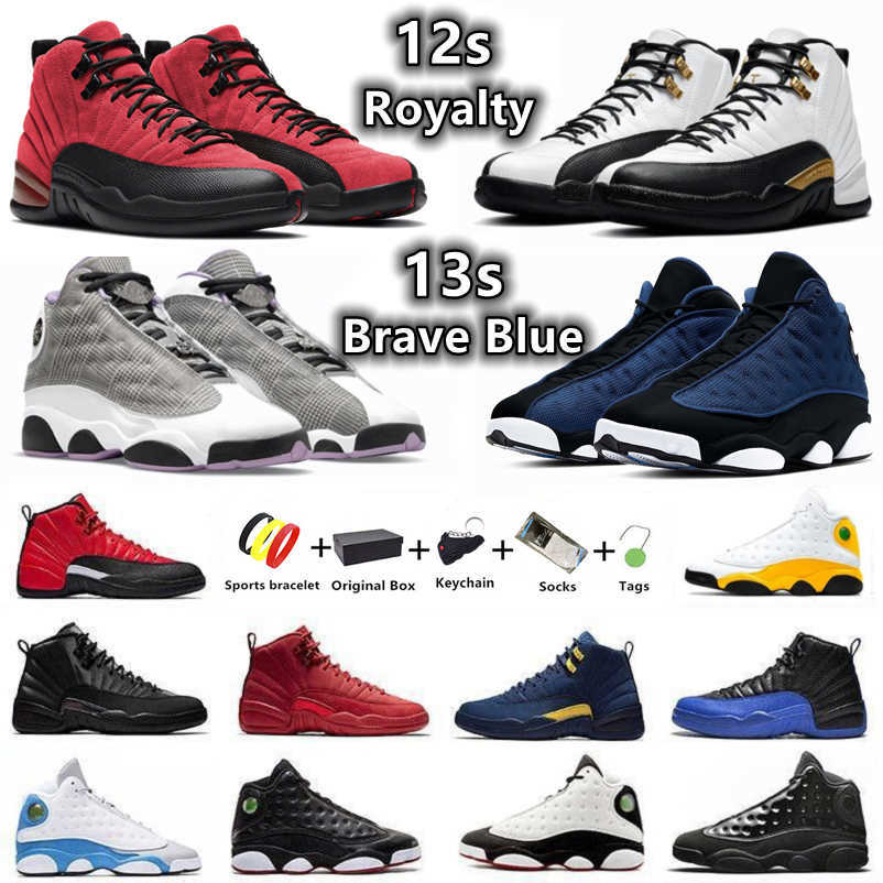 

With Box Jumpman 13 Brave Blue 12 Royalty mens basketball shoes Red 13s Houndstooth Obsidian Del Sol Court Purple Flint 12s Flu Game Utility trainers, Packaging