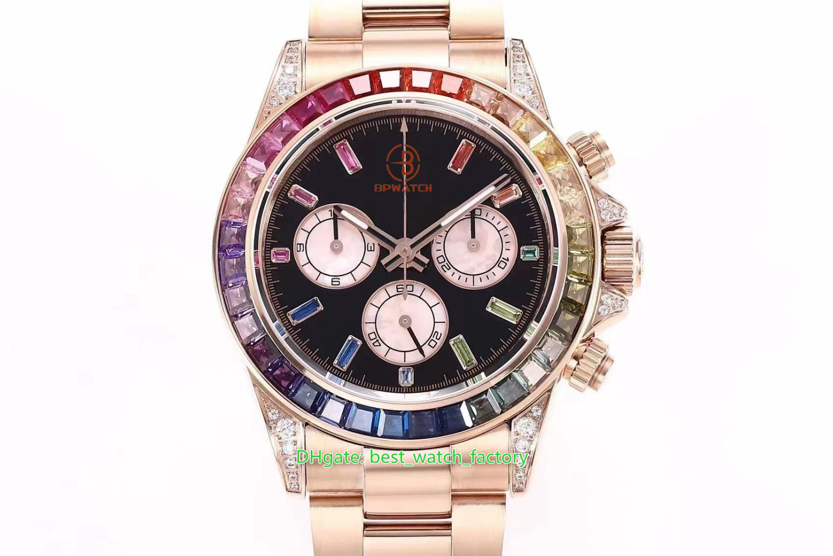 

Hot Selling Top Quality Watches CAL.4130 Movement Chronograph 40mm Cosmograph 16599 RBOW Diamond Gem Beze Mechanical Automatic Mens Watch Men's Wristwatches, Travel bag