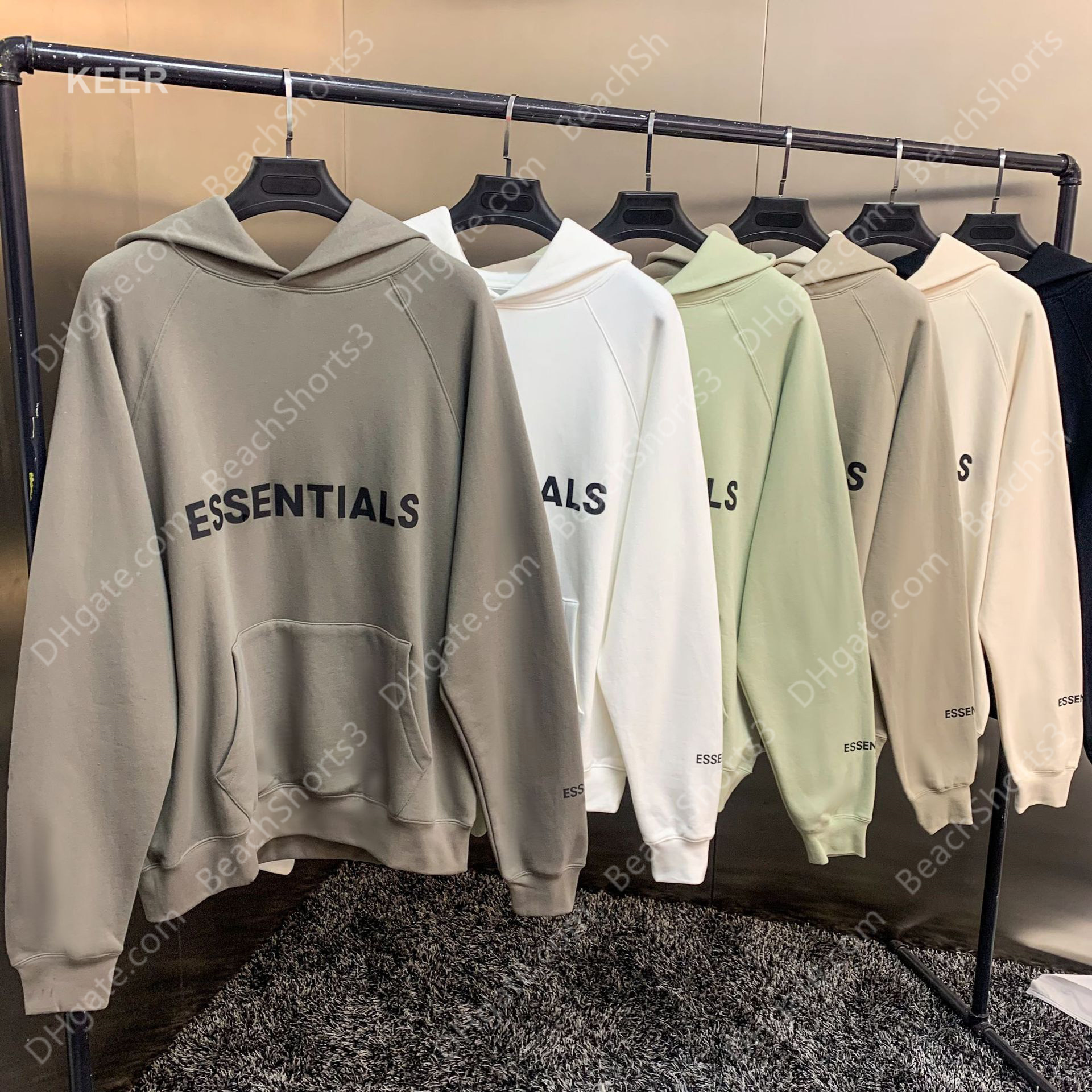 Men Essentials Sweatshirts Hoodies Reflective Letters Printing Fleece Hoodie Oversized Fashion Couples Hip Hop Loose Sweatshirt