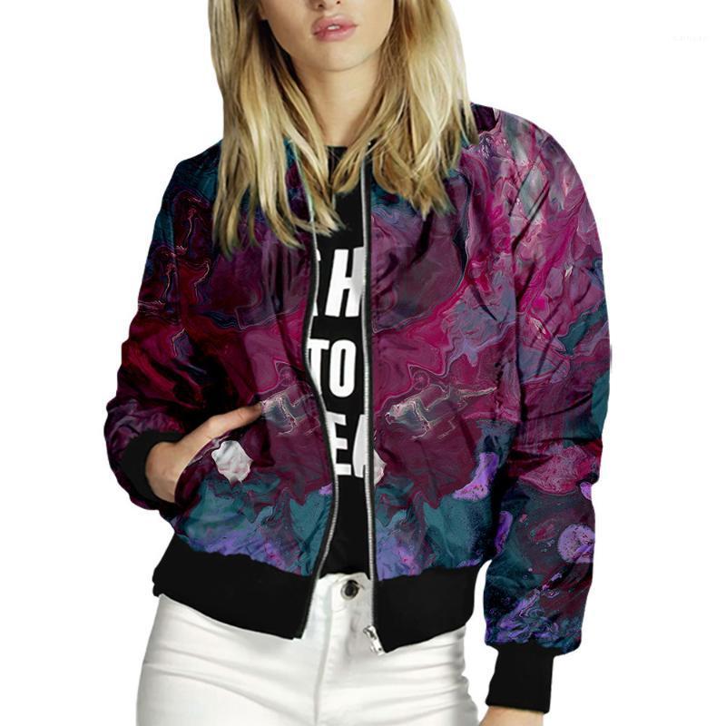 

Women's Jackets Women Print 2022 Autumn Casual Street Style Coats Jacket Bomber Female Baseball Slim Plue Size Outwear, La01467
