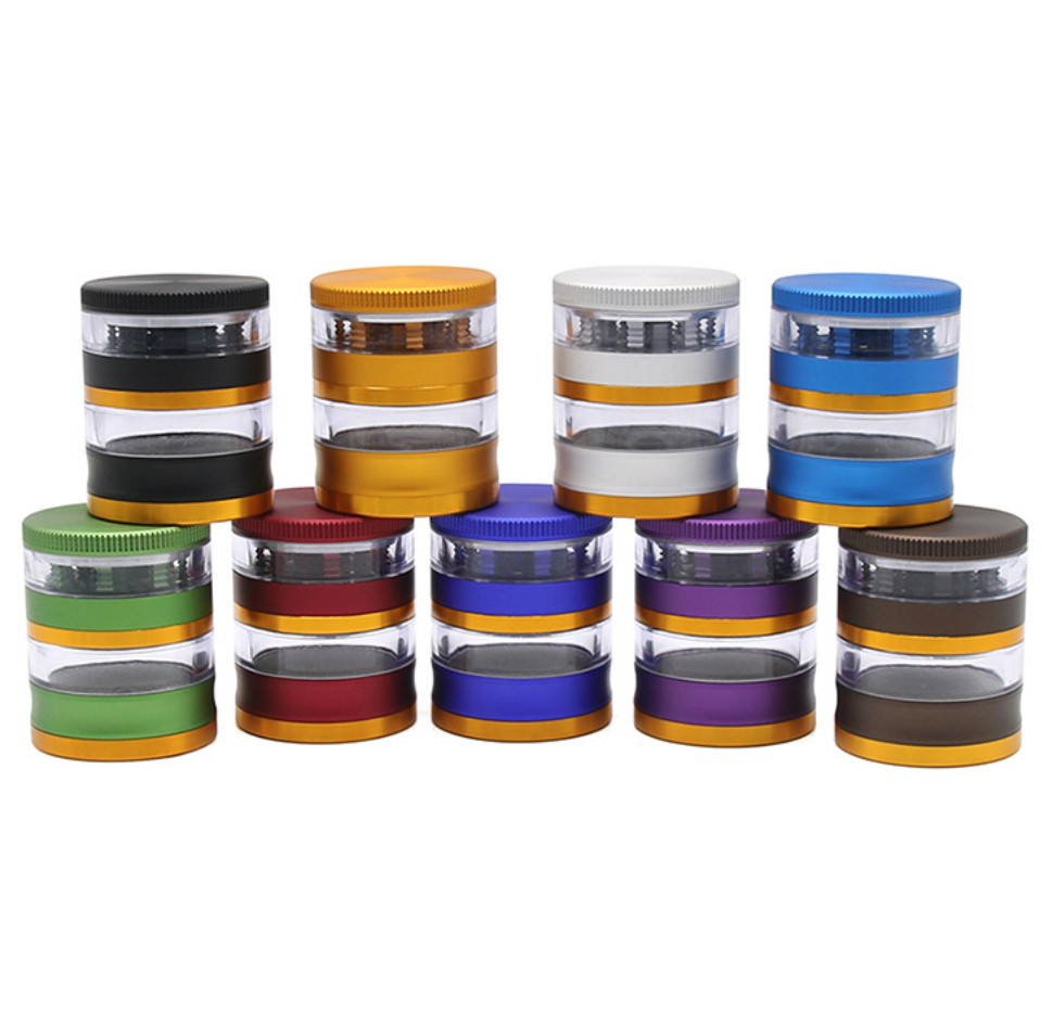 

The latest 55x68mm Smoke grinder four layers of aluminum alloy coloring cigarettes many style choices support custom LOGO