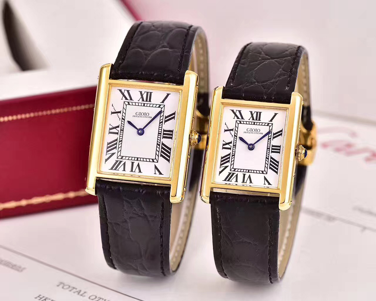 

Women Gold White Rome Quartz Lady Brown Black Leather Watch0