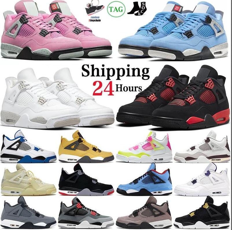 

new Jumpman 4 Basketball Shoes Men Women 4s Military Black University Pink Blue Red Thunder Black Cat Bred Sail Neon Mens Trainers Sports Sneaker, 1222