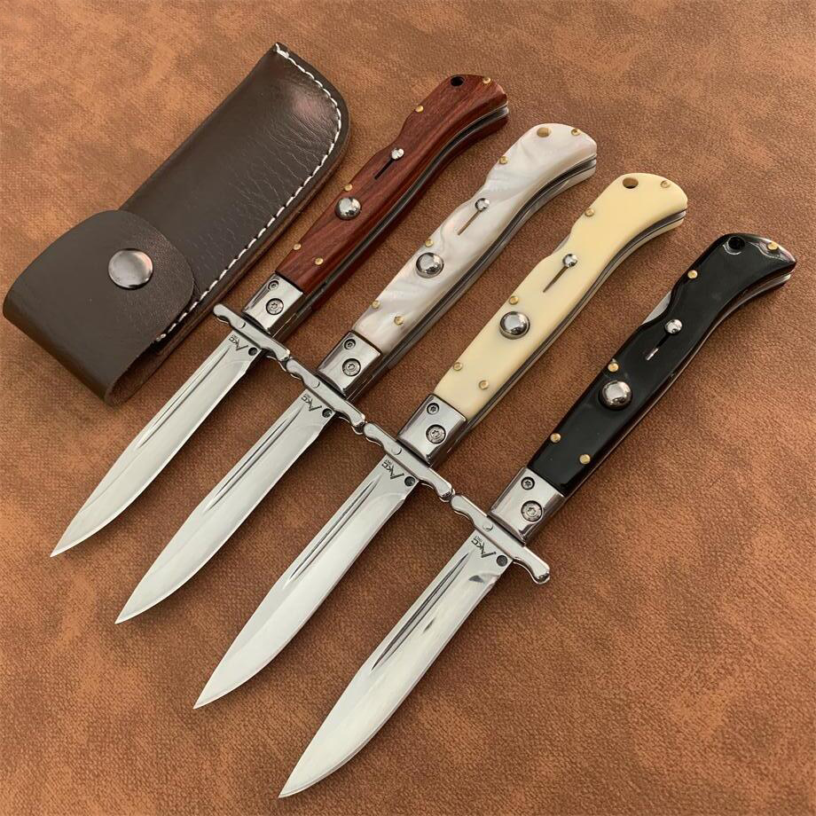 

The GUARDIAN 9 inch Italian mafia Horizontal knife Single action 440C Blade Resin Handle self-defense EDC Hunting Automatic Pocket knives 10 11 13 Inch bill Tools