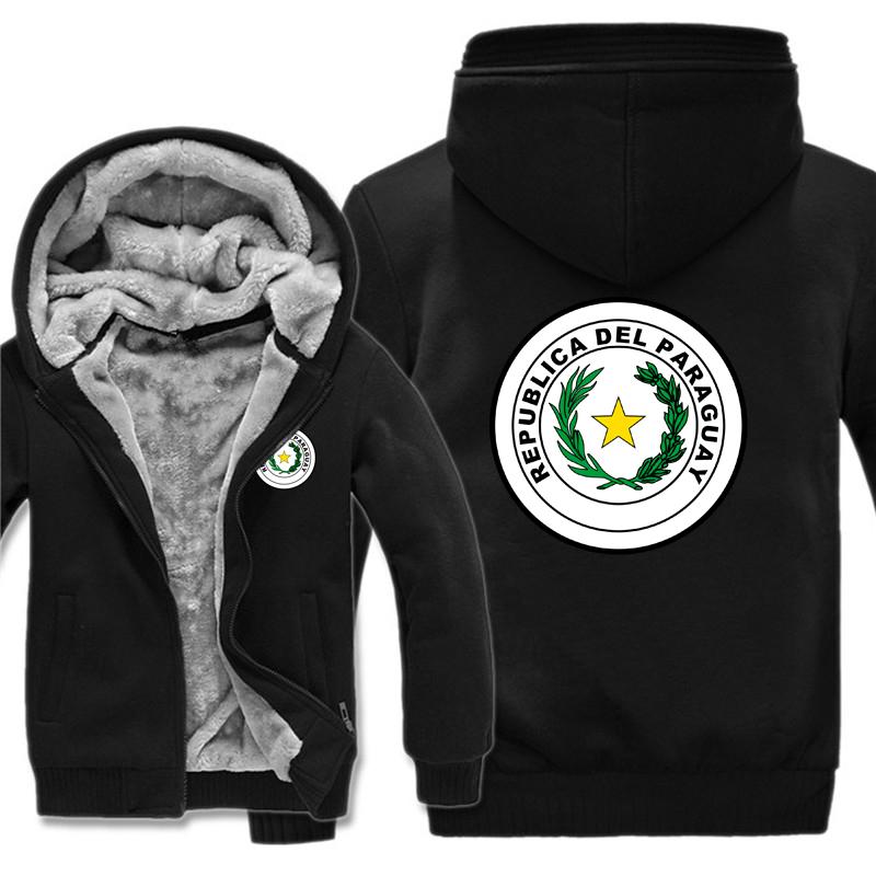

Men's Hoodies & Sweatshirts Winter Paraguay Men Fashion Coat Pullover Fleece Liner Jacket National Country Flag Hoody, Black