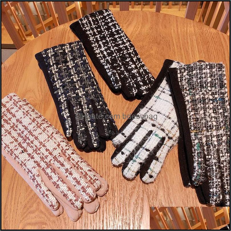 

Five Fingers Gloves Mittens Hats Scarves Fashion Accessories Brand Striped Cashmere Wool Women Dhsck