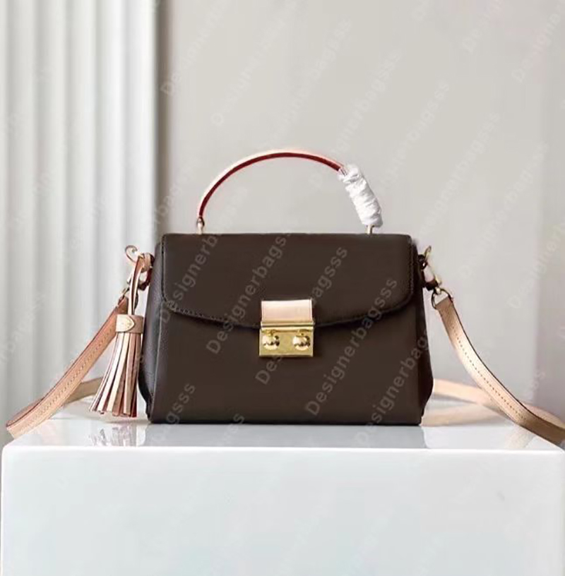 

Designer messenger bag special canvas shoulder bag Lady Flap purse leather handel luxury tassel handbag for women plaid satchel Detachable shoulder strap macrame, White checked pink inside