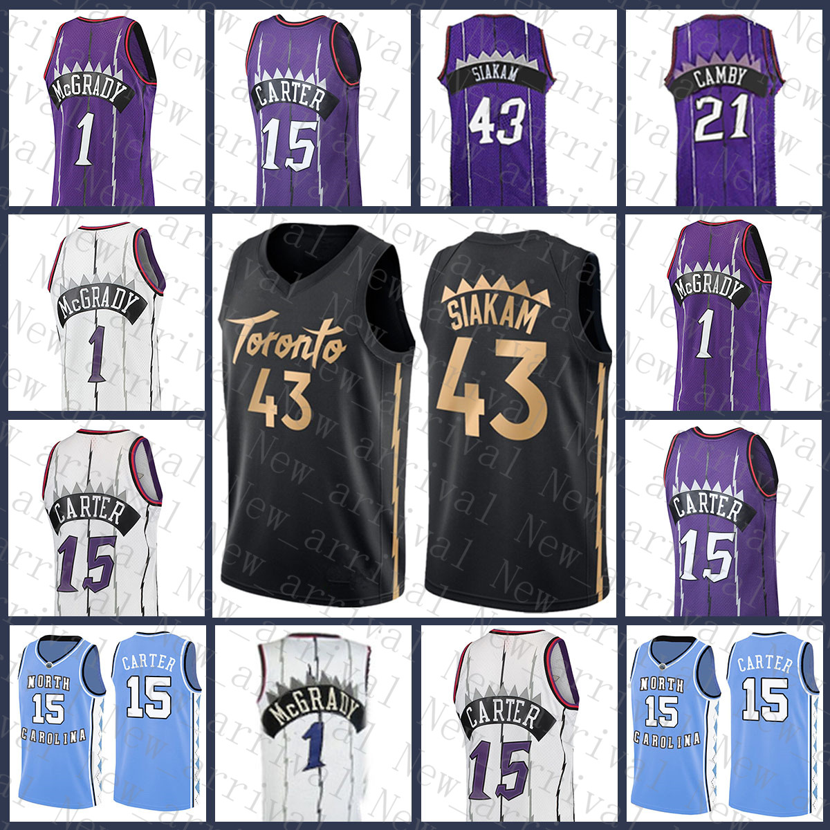 

2022 Cheap Torontos Raptores Vince 15 Carter Basketball Jersey Pascal 43 Siakam Tracy 1 McGrady Discount