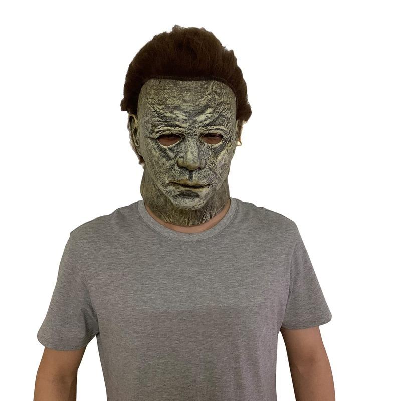 

Party Masks Horror Michael Myers LED Halloween Kills Mask Cosplay Scary Killer Full Face Latex Helmet Costume Props