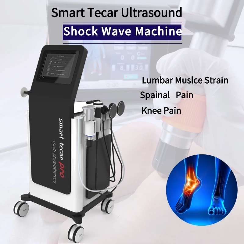 3 In 1 Beauty Equipment Vertical Shockwave Machine Shock Wave Therapy Body Pain Reduce Tecar Cet Ret RF Ultrasound Device ED Treatment And Sport-image-762335190