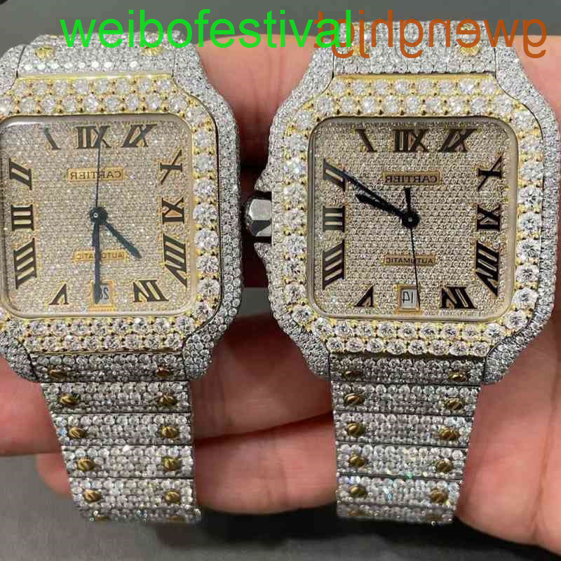 

Stylish Custom Hip Hop Luxury Dign Stainls Steel Iced Out Diamonds Wrist watch Watch4BD65, Gold