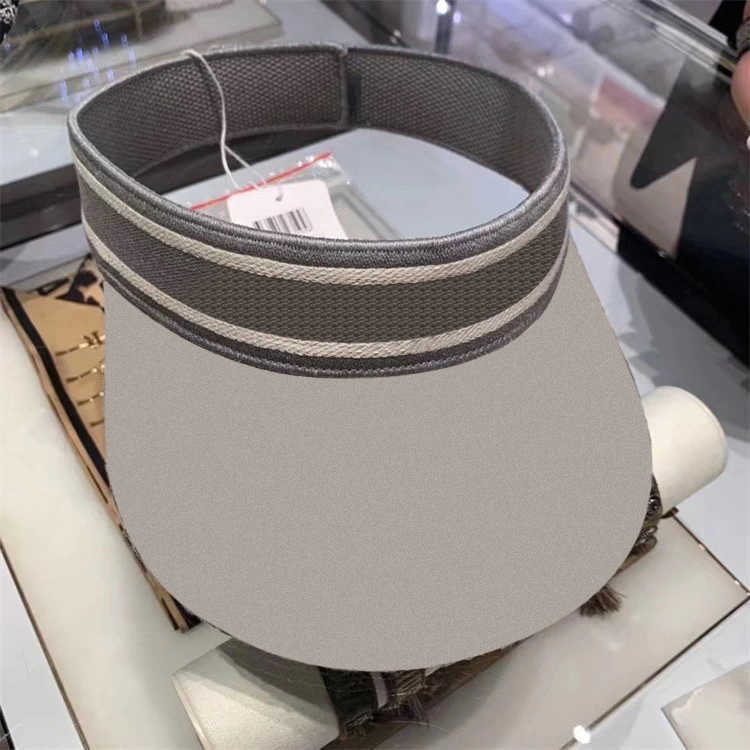 

Designer Women Visors Hat Mens Luxury Summer Empty Bucket Hats Casquette Beanies Womens Visor Baseball Caps Visors Full Letter Embroidery, Grey