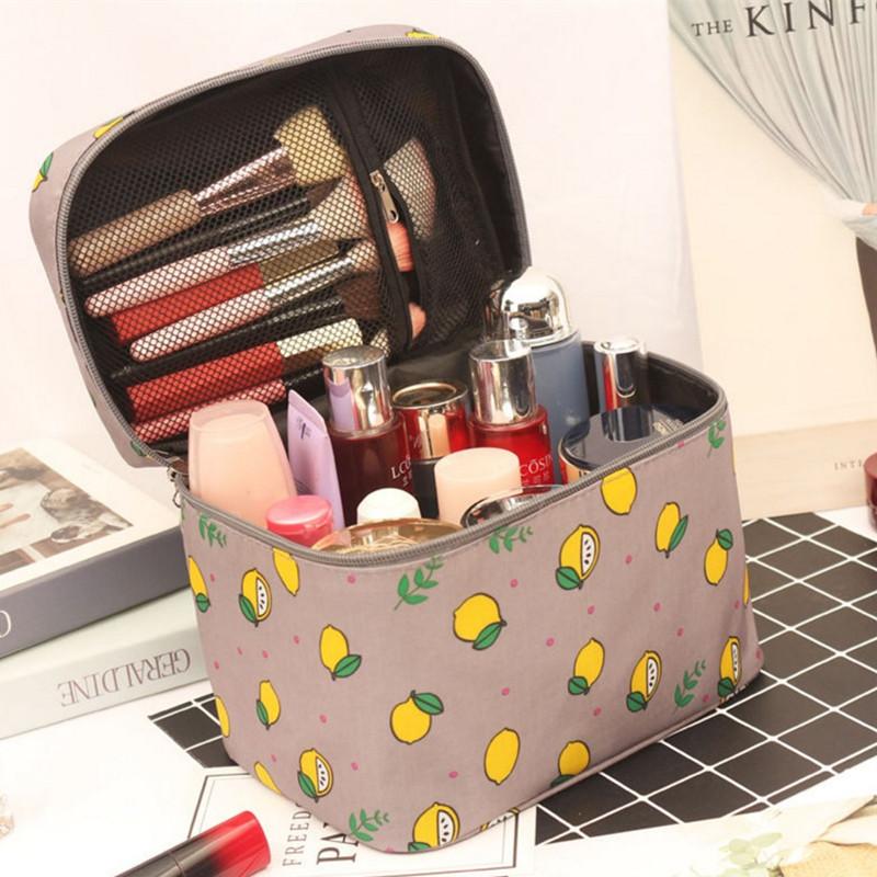

Cosmetic Bags & Cases Women Makeup Bag Travel Waterproof High Capacity Toiletries Organizer Storage Zipper Wash Beauty PouchCosmetic, Grey lemon