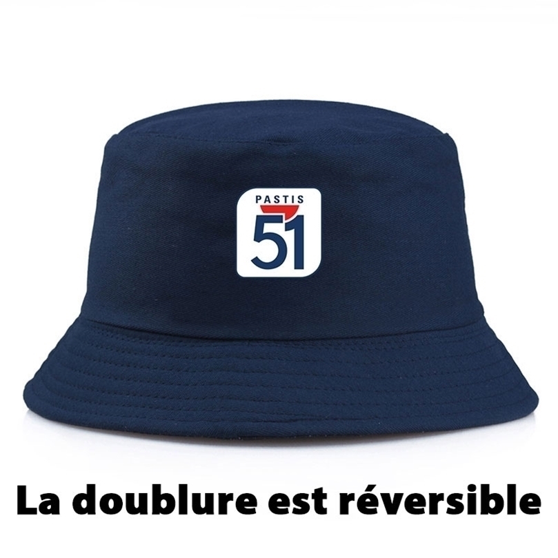 

Fashion Summer Pastis 51 Bucket Hats Women Girl Boy Reversible Bob Hat Unisex Outdoor Summer Cotton Sun Beach Panama Hat W220811, B red