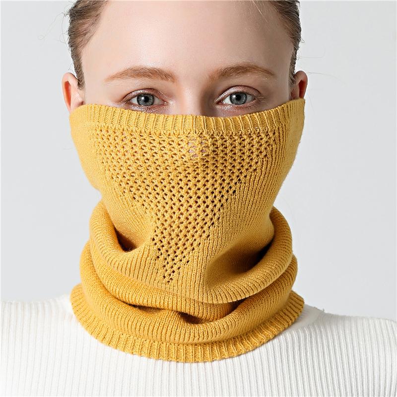 

Scarves Winter Scarf Women Knitted Neck Wraps Ring Collar Solid Color Soft Female Bandana Men Outdoor NeckercheifScarves