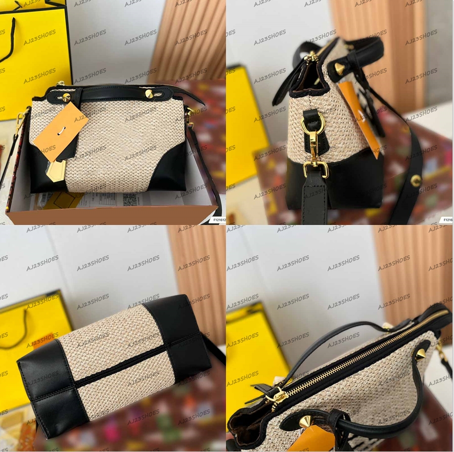 

Sunshine Roma Women's Designer Bag Zipper Straw Summer totes with Strap Lady Cross Body Shoulder Bags Dual use, 01