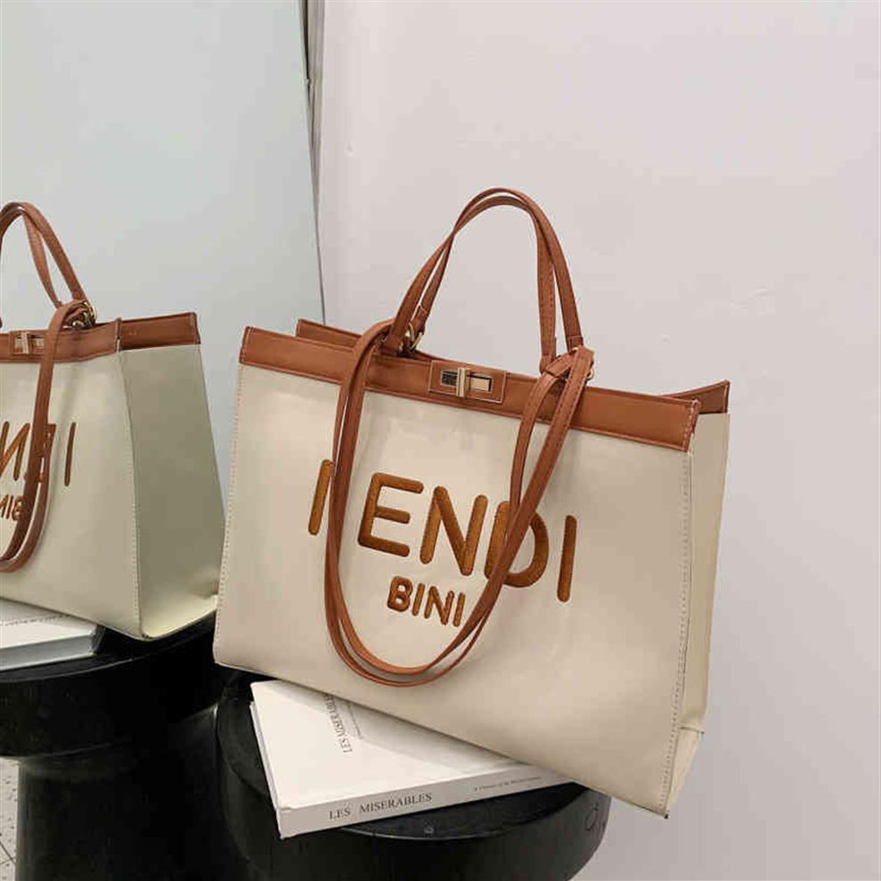 

50% OFF designer s new summer Xiaoyu sister same Tote Bag letter single shoulder embroidery fashion women's hand bagV662277Z, Black