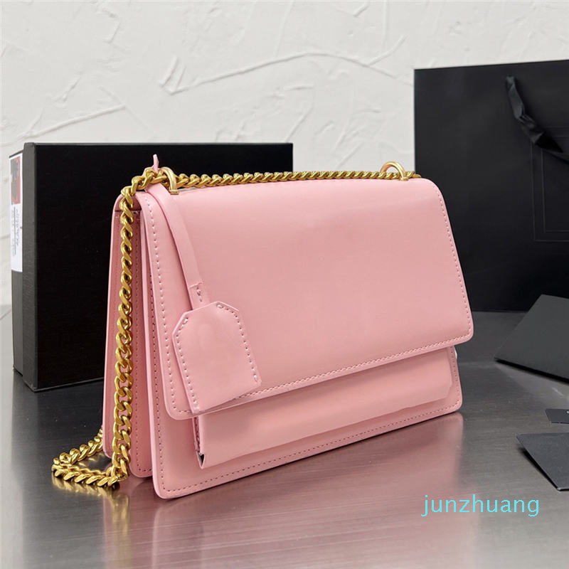 

Designer- Womens Shoulder Bag Chain Luxuries Buckle Fashion Shoulder Bags Wallet envelope handbags, Red