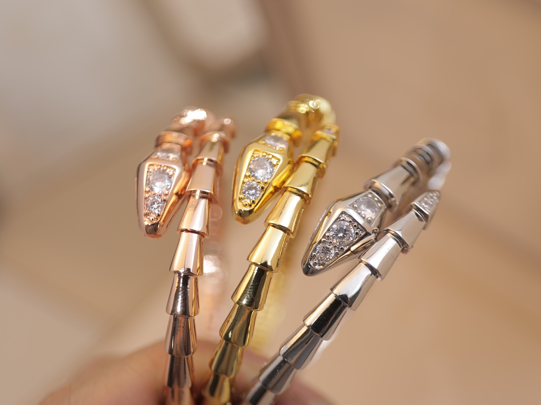 Designer Snake Bracelets Bangles for Couples Lovers Wedding Special Gift with 925 Silver 18k Gold Diamond Serpentine Men Women Love Bracelet-image-768489607