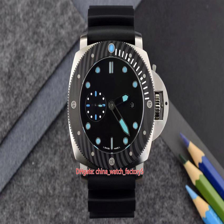 

Topselling Top Quality Watches 47mm Submersible PAM799 PAM00799 PAM 799 00799 Stainless Steel Rubber Bands Mechanical Automatic Me277F, No box papers