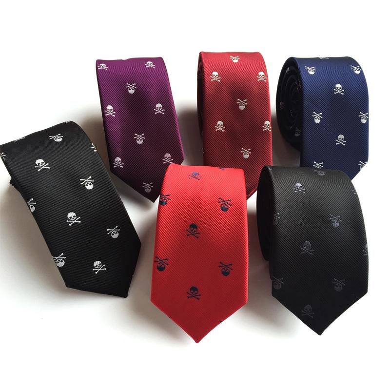 

Bow Ties Skull Neck Tie For Men 6 Colors Halloween Party Slim 6cm 1200 Needle Narrow Version Of The Ghost Festival TieBow