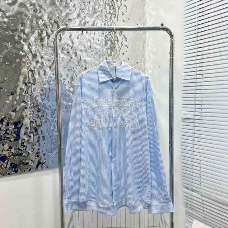 

burbrerys men' jackets coats 222 autumn new classic embroidered letter bar sunscreen shirt, Light blue