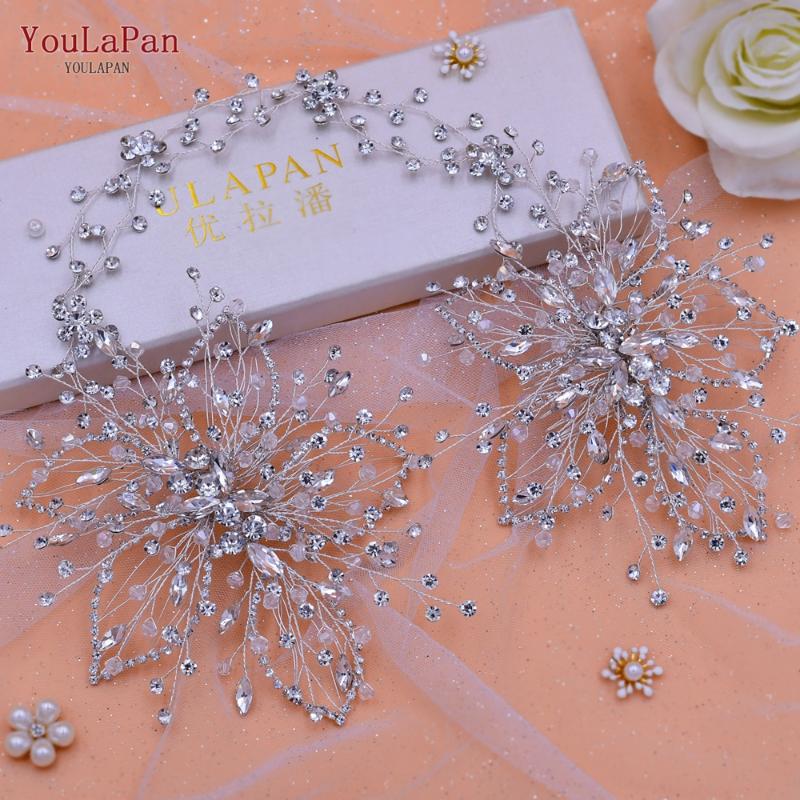 

Headpieces YouLaPan HP401 Bohemia Bridal Comb Hair Accessories For Women Wedding Headbands Rhinestone Headdress Crystal Tiara Flower CombsHe