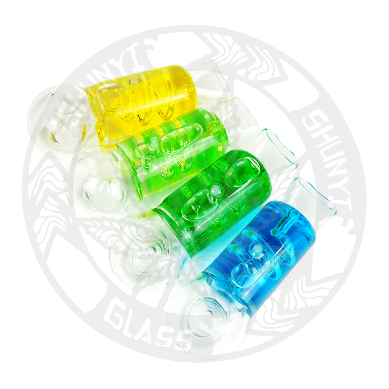 

4'' Freezable Glycerin Coil Hand Pipes Hookah Shisha Tobacco Smoking Accessory for Dab Rig Glass Bong Water pipe Mixed Color spoon chilled cool glyco pipes