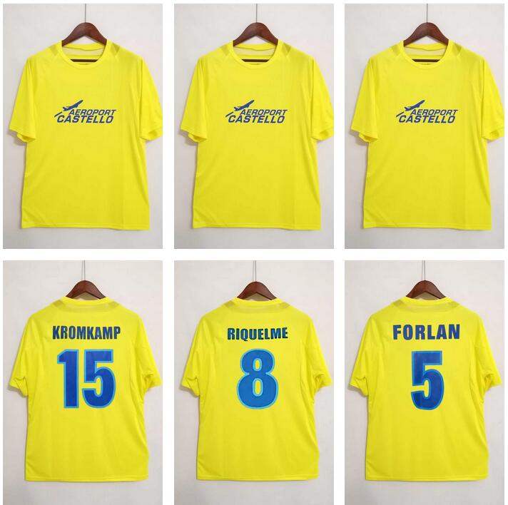 

2005 2006 Villarreal retro soccer jerseys home yellow 05 06 Classic Vintage Football Shirt thai quality Camisa de futebol #8 RIQUELME #5 FORLAN #15 KROMKAMP #21 CAZORLA
