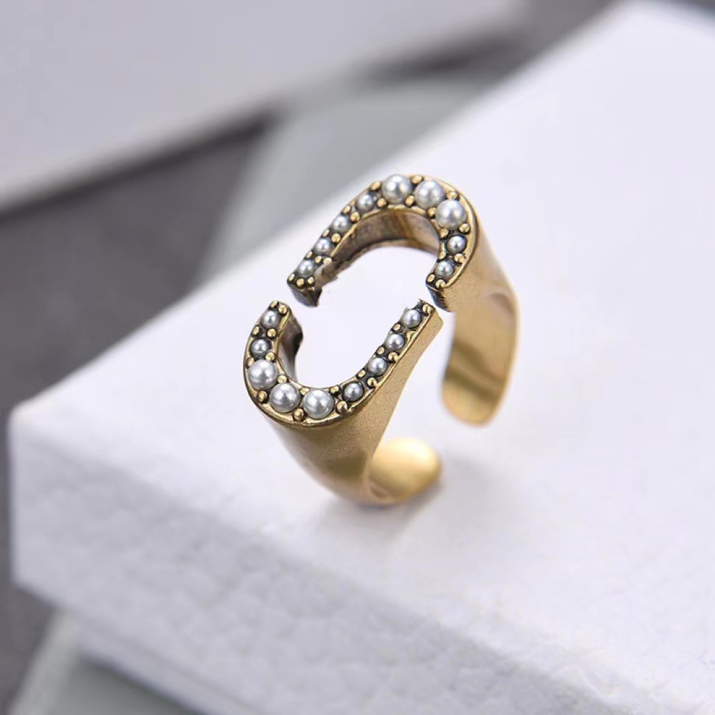 

Designer Jewelry Women Rings Band Ring with stars letter stamp and diamond Wedding Engagement rings fashion luxury style