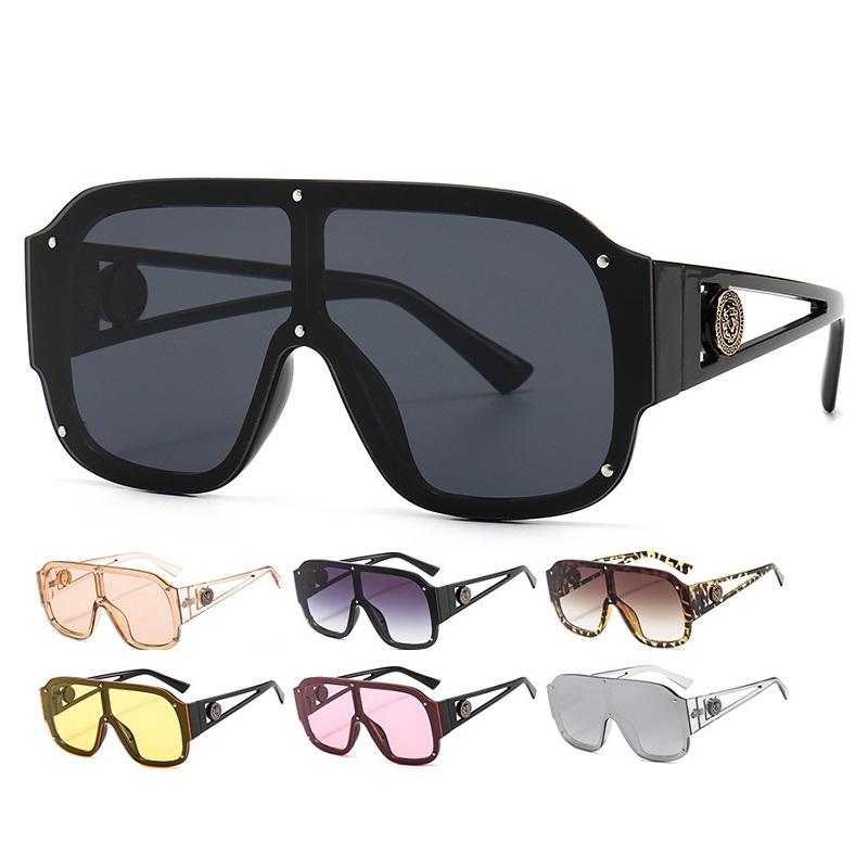 

Sunglasses Deisgner Oversized Big Frame UV Protection One Piece PC Lens Metal Rivets Womens Fashion Glasses ShadesSunglassesSunglasses