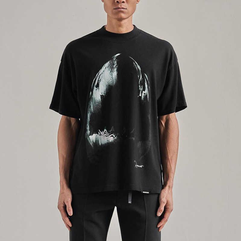 

22SS REP Great White Shark Printed TEE Short-sleeved T-shirt Fashion Men Women Summer Classic Trend Man Street High End Short Sleeve T-shirts TJAMTX173, Black