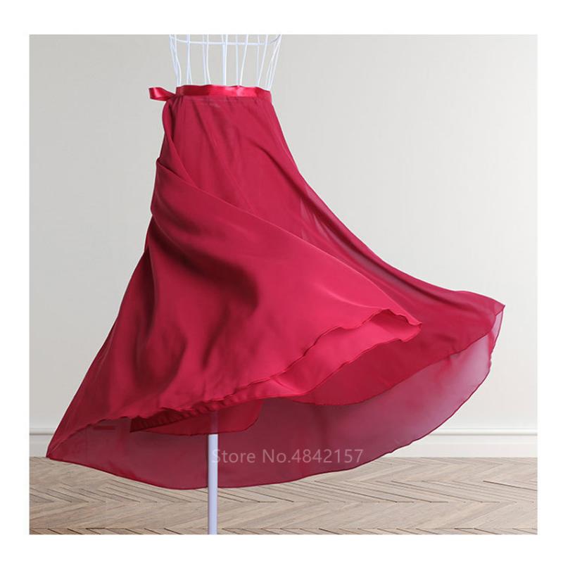 

Stage Wear Gypsy Spanish Flamenco Skirt For Women Ballroom Dance Costume Solid Color Chiffon Irregular Dress Performance BellyStage, Color2