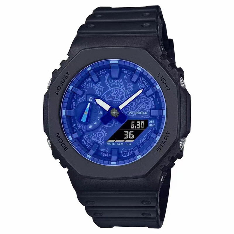 

Multi-function Ga 2100 Led Dual Display Gentlemen Watches Casual Sport Octagonal Electronic Digital Women Pair Watch Jelly 0509