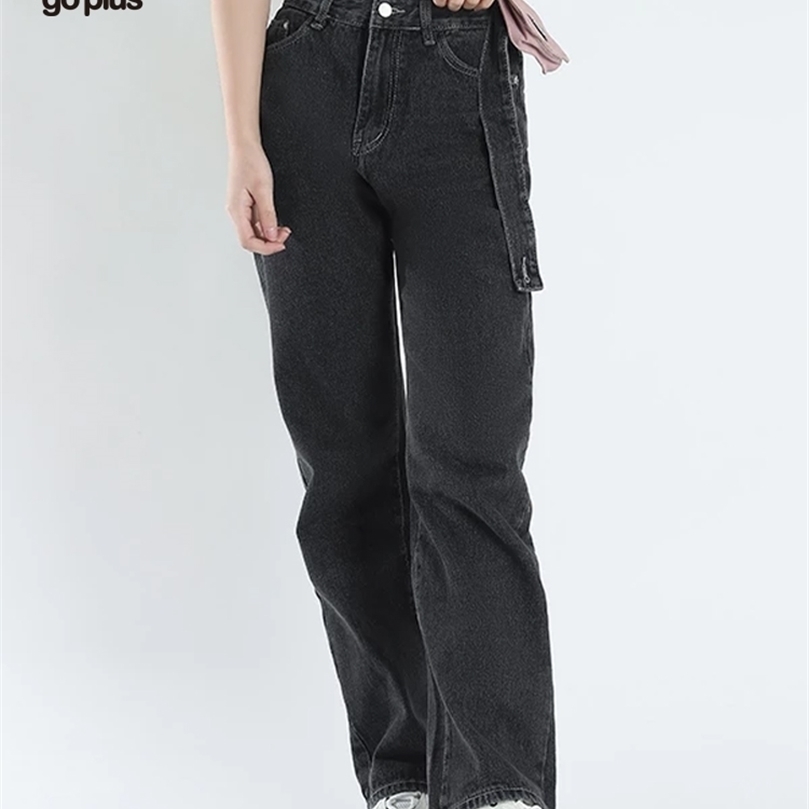 

GOPLUS Jeans Women Wide Leg Pants Mom Femme Black Blue High Waist Woman Trousers Pantalones Spodnie Damskie C10796 220402