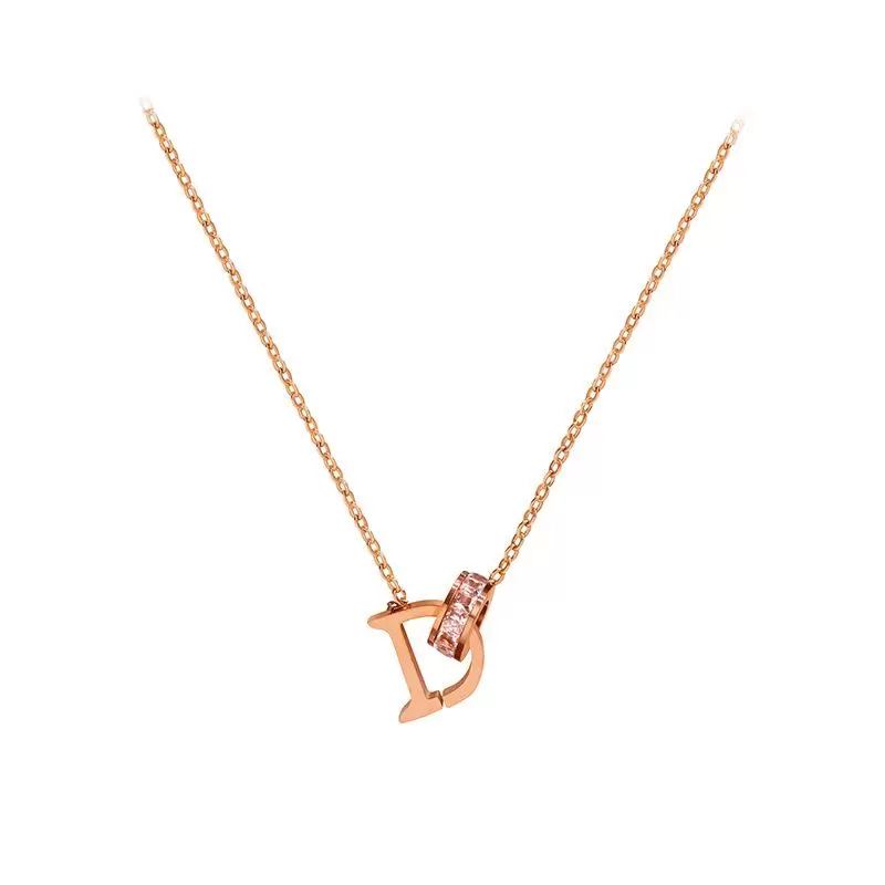 

Titanium steel stylish exquisite pendant necklace for women's top designer creative luxury jewelry inlaid with zircon gift necklace