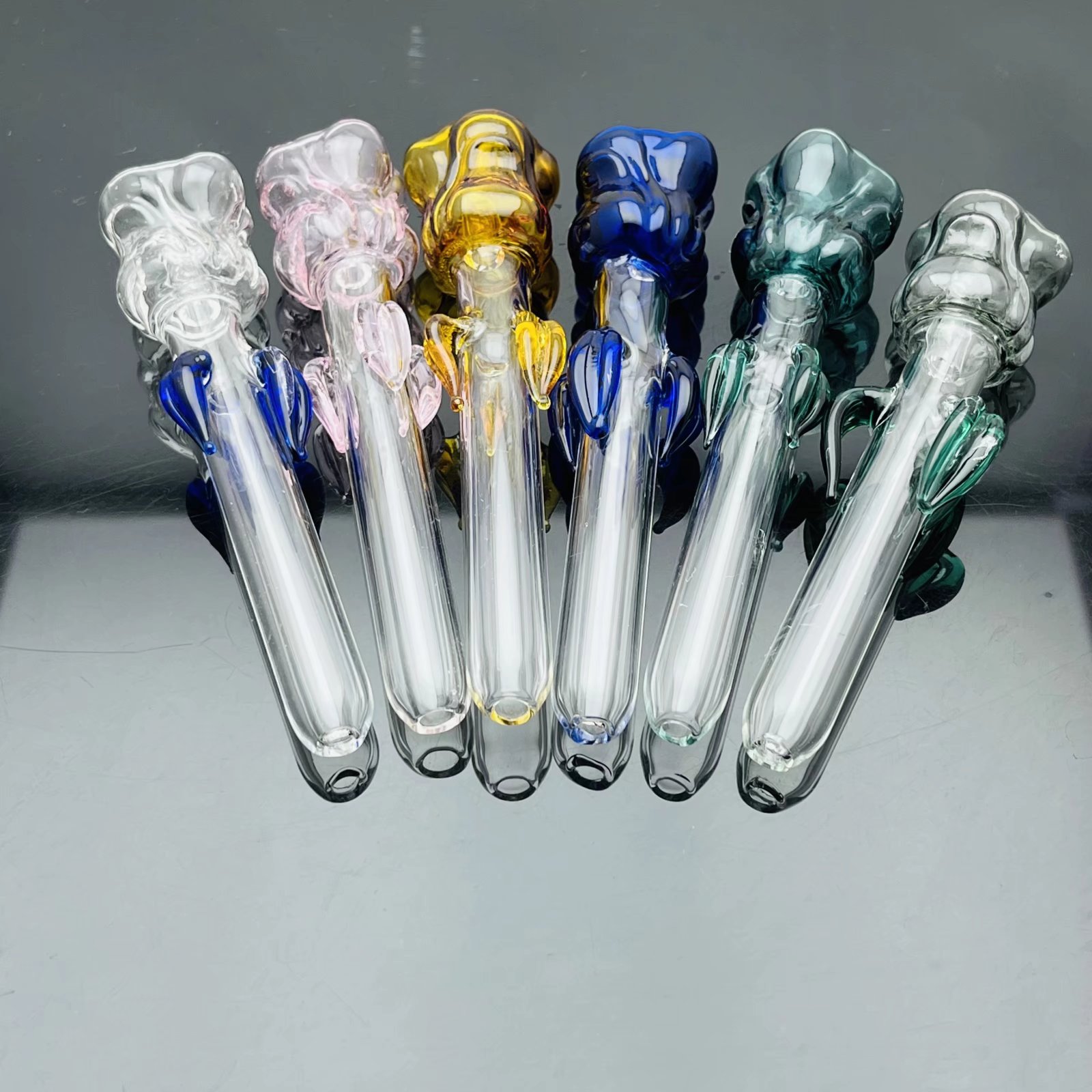 

Glass pipe Oil Burner bong hookah Smoking Thickened colored rose glass pipe