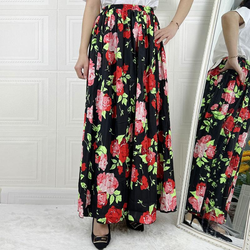 

Ethnic Clothing Elegant Muslim Women Long Skirt Pleated Print Maxi Striped Skirts High Waist Dresses Women's Islamic TurkeyEthnic
