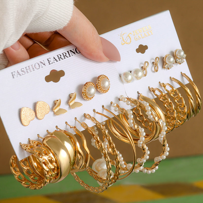 

Geometric Gold Hoop Earrings for Women Bohemian Pearl Big Round Twisted Heavy Metal Punk Fashion Jewelry 220716