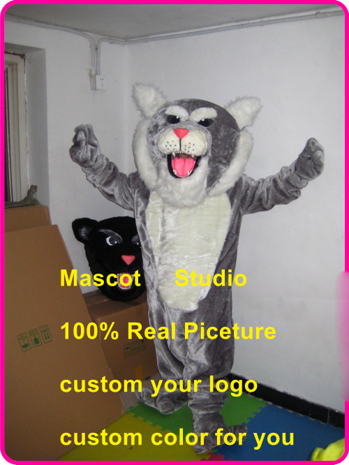 

wild cat panther leopard jaguar cougar mascot costume custom fancy costume anime kits mascotte fancy dress 40016, Grey