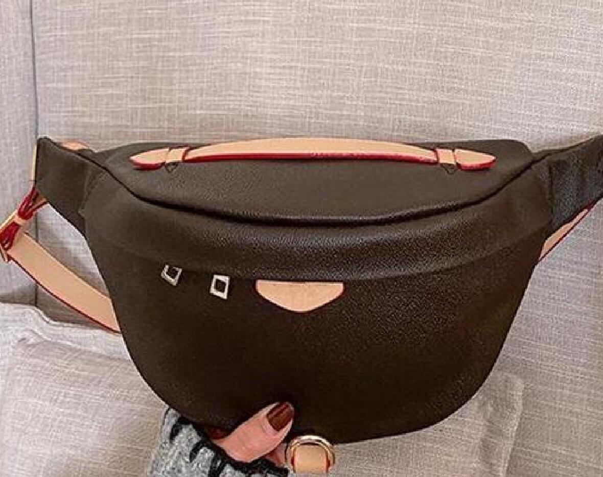 

Top Quality Satchel Waist Bag 43644 Men Women Bumbag D-ring Fashion Travel Casual Purse Canvas Pocket Wallet Leather Patch Crossbody Men&Wom, Brown