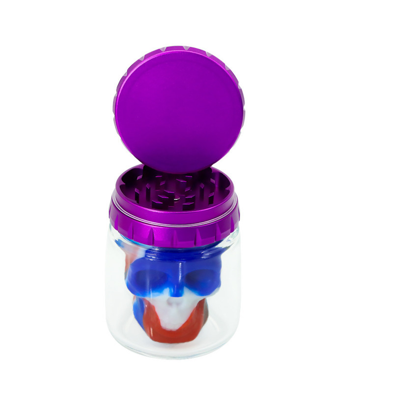 

Tobacco jars storage cigarette grinder with silicone wax container enlargement glass moisture-proof sealed jar grinders
