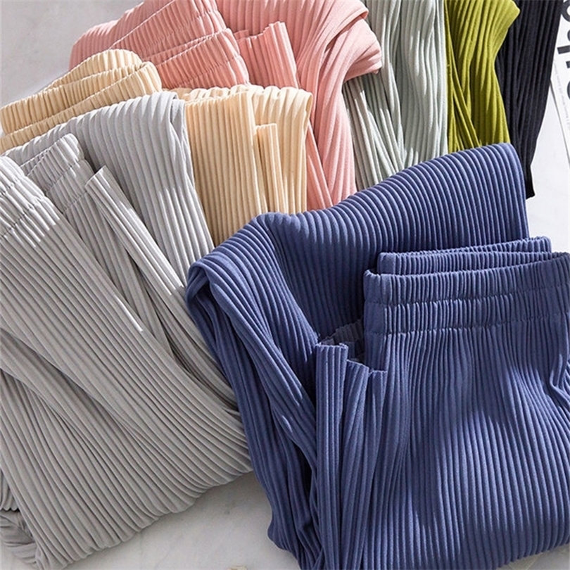 

Women's Soft Comfort Ice Silk Pants Summer Basic Baggy Long Wide Trousers for Women High Waist Sweatpants Women's Straight Pant 220812, Gray full