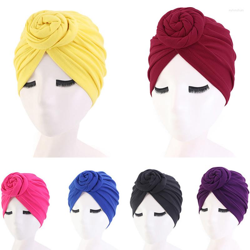 

Bandanas Women's Headband Stretch Turban Muslim Hat Solid Color Cancer Chemo Head Wrap Cap Hair AccessoriesBandanas